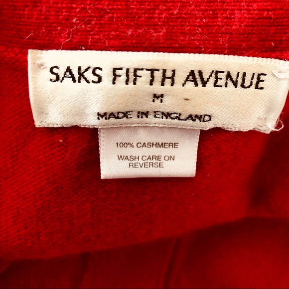 Saks 5th Avenue Cashmere Cardigan Button Slouchy Sweater Made in England… - Picture 9 of 9